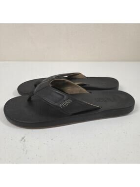 Flojos Black Thong Flip Flop Sandals 10